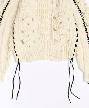 Hand Stitch Popcorn Cable Knit