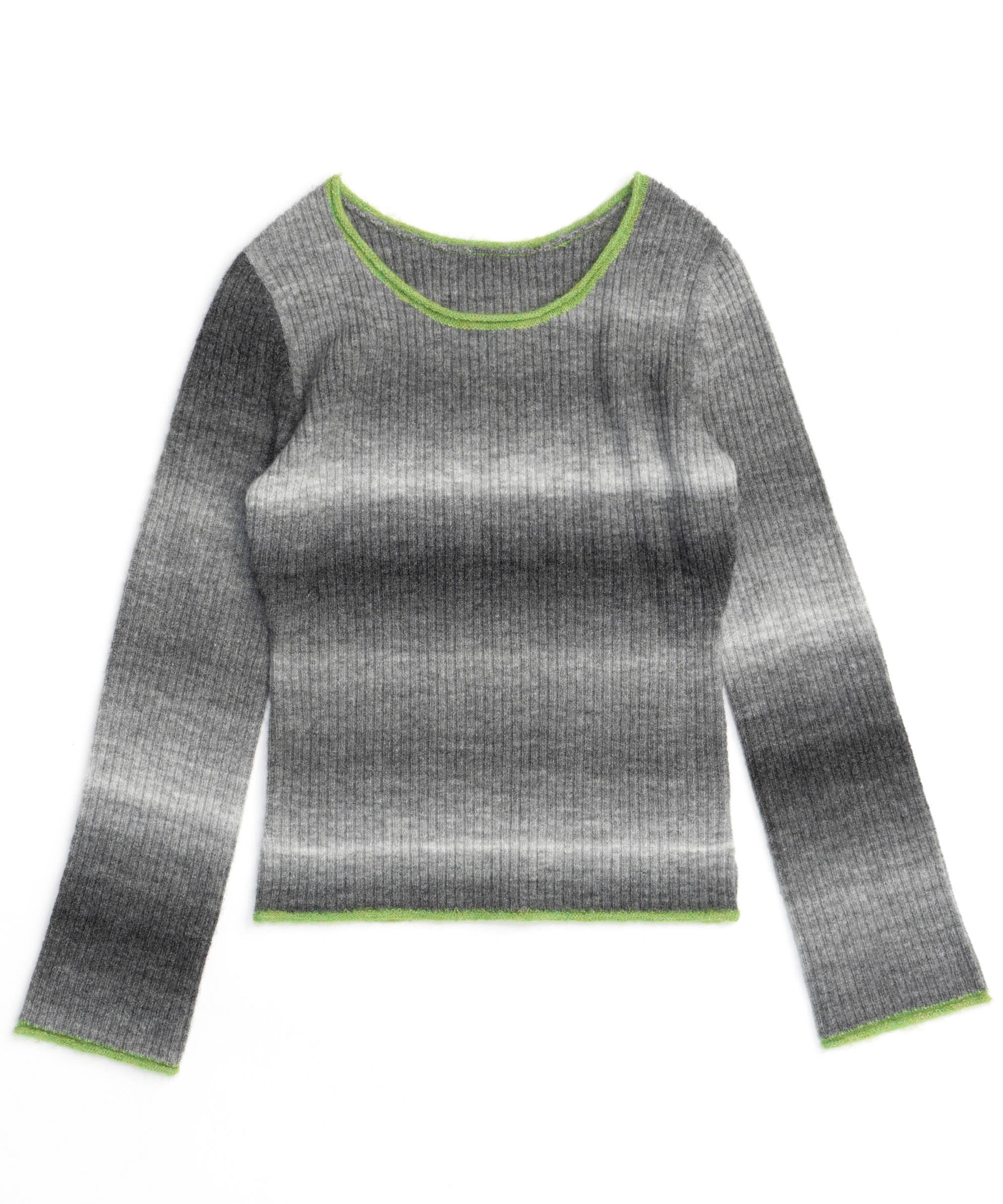 With Muffler Gradient Knit Tops