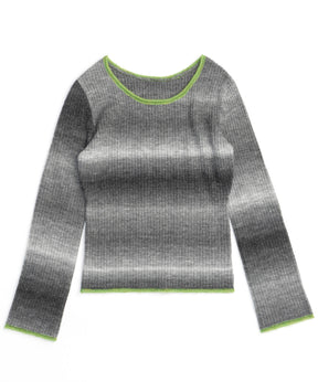 With Muffler Gradient Knit Tops