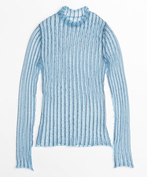 Shirring Stripe Sheer Knitwear