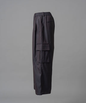 4 Colors Chambray Washable Wool Prime-Wide Cargo Pants