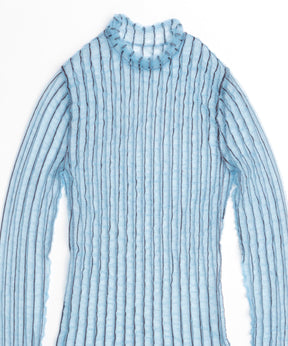 Shirring Stripe Sheer Knitwear