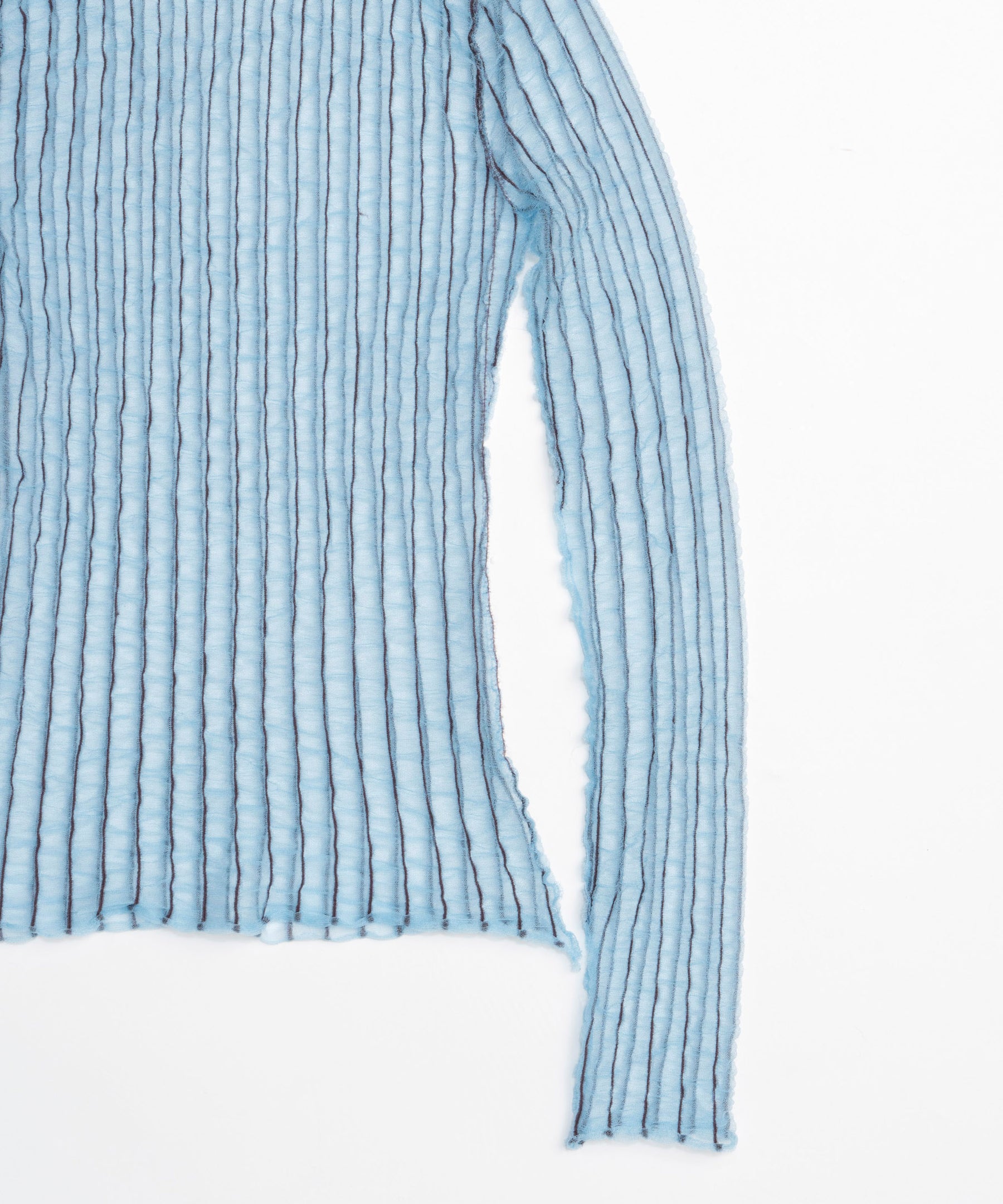 Shirring Stripe Sheer Knitwear