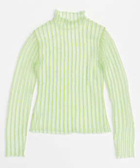 Shirring Stripe Sheer Knitwear