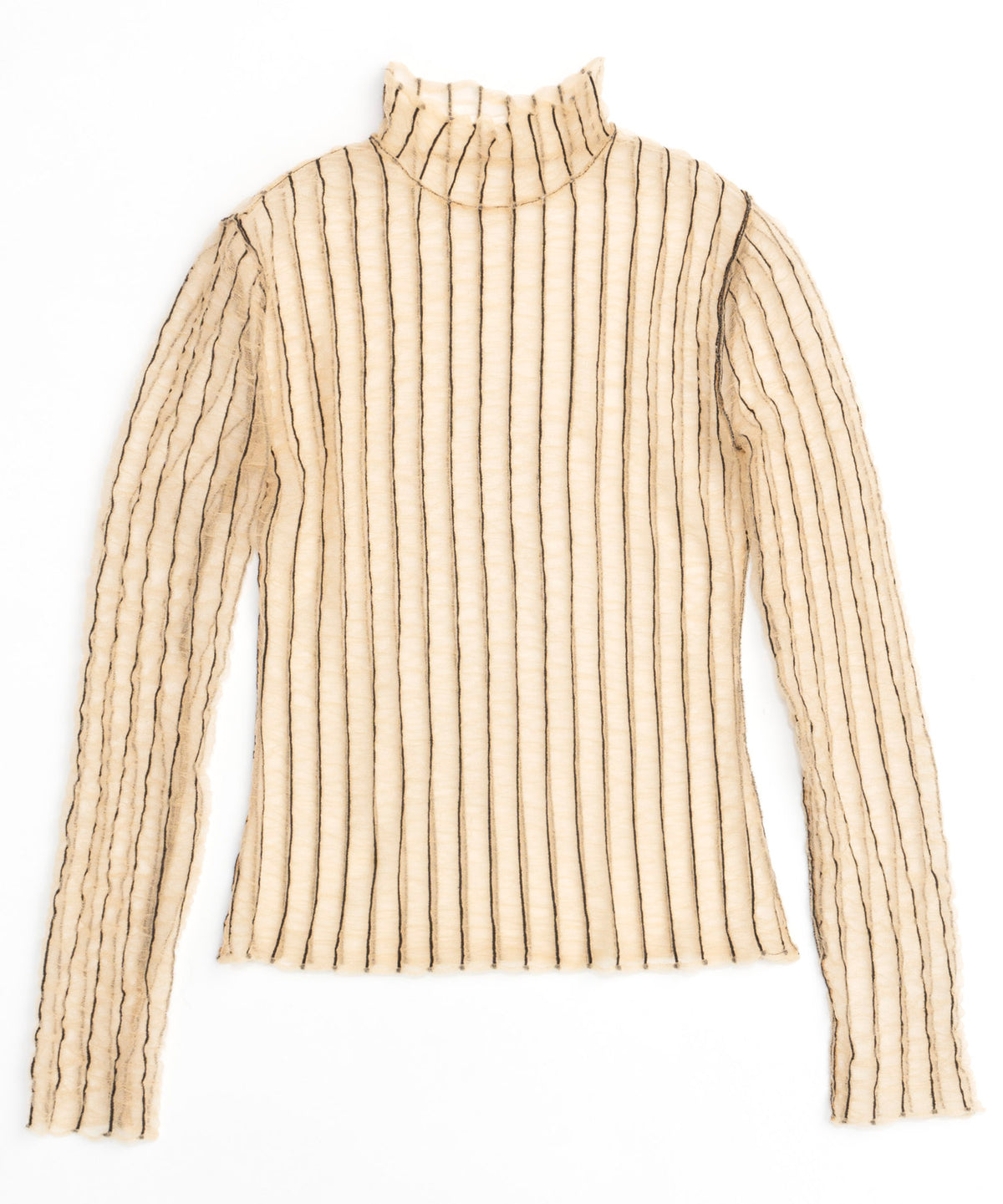 Shirring Stripe Sheer Knitwear