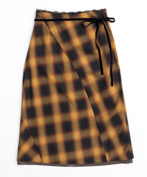 Checkered Bias Seam Midi Skirt