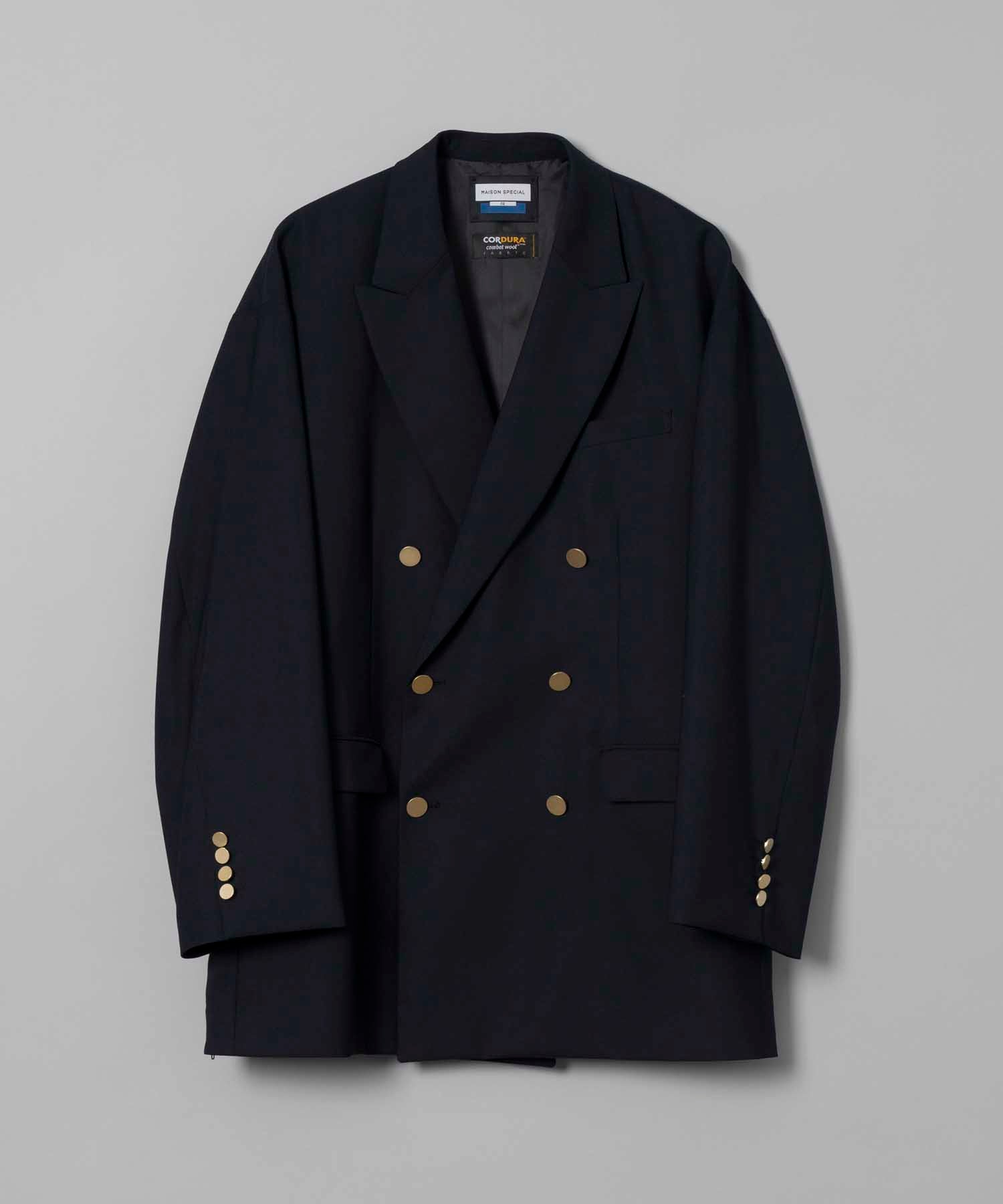 CORDURA Wool Prime-Over Peaked Lapel Gold Button Blazer