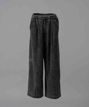 Chemical Over-Dye Heavy-Weight Sweat Pin tuck Easy Wide Pants