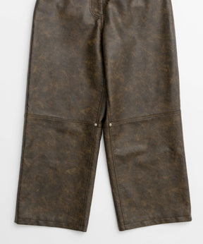 Cocoon Wide Silhouette Vegan Leather Pants