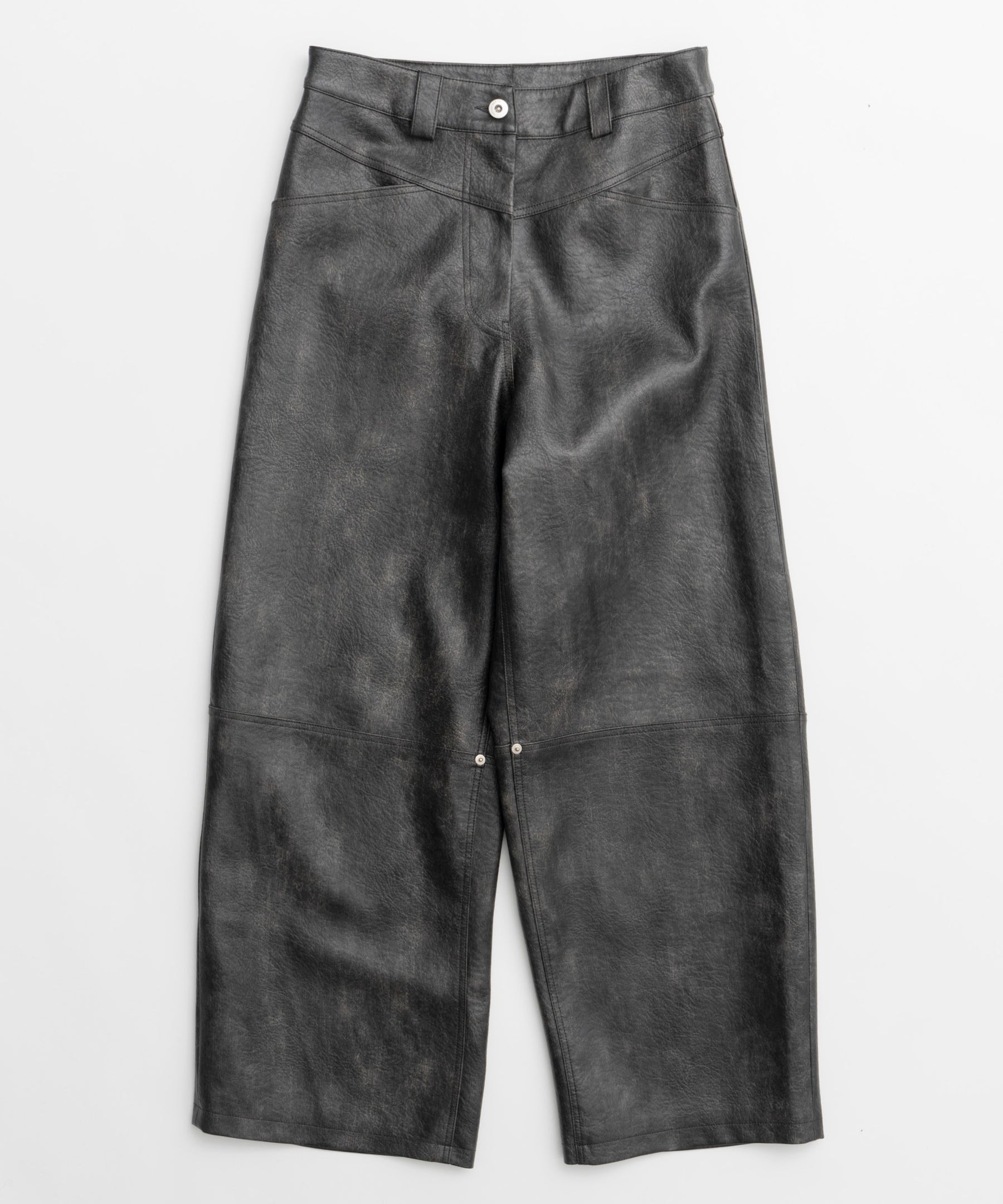 Cocoon Wide Silhouette Vegan Leather Pants