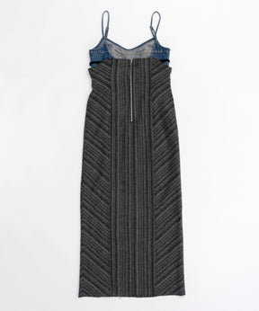 Denim Tweed Combination Maxidresses