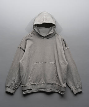 Heavy-Weight Sweat Embroidery Damage Over-Dye Hoodie