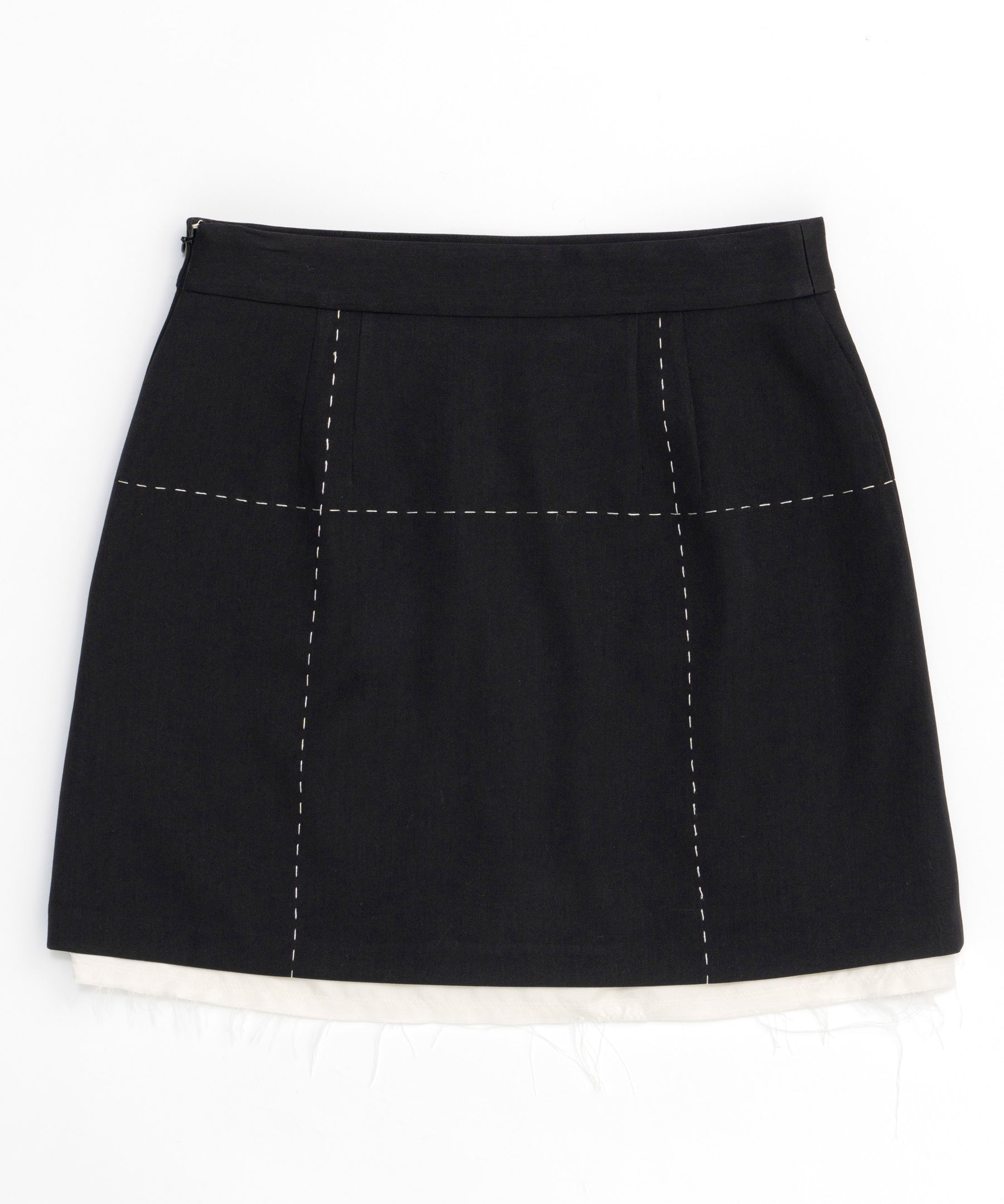 Low Waist Stitch Mini Skirt