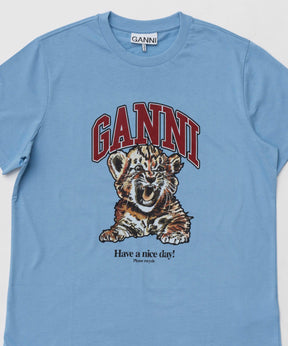 【GANNI】Basic Jersey Tiger Relaxed T-shirt