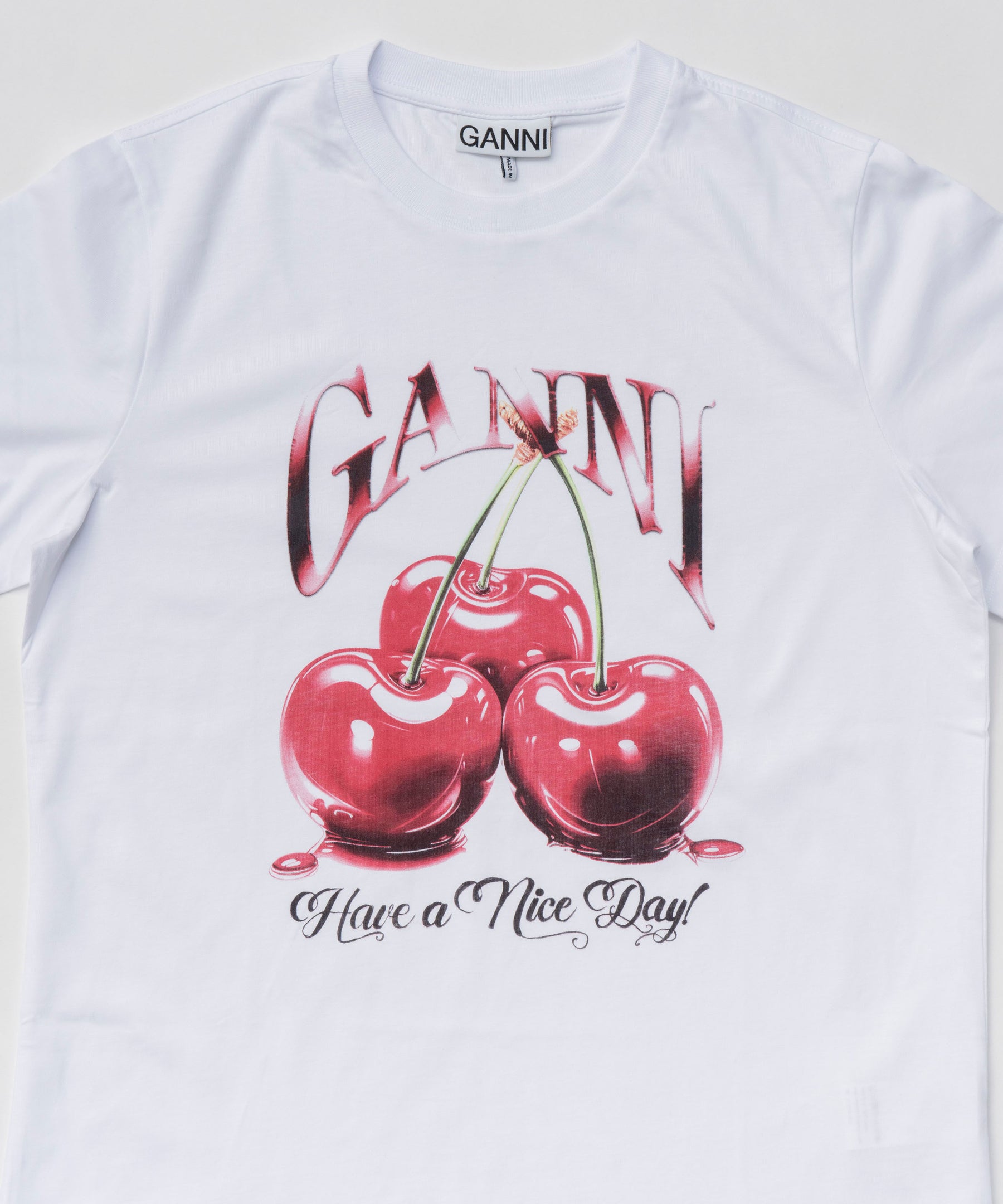 【GANNI】Basic Jersey Cherry Relaxed T-shirt