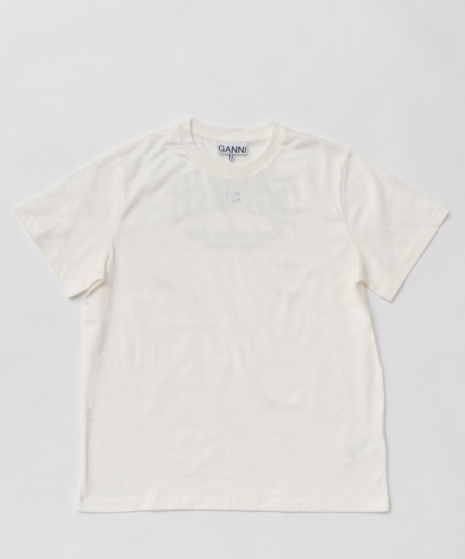 【GANNI】Basic Jersey Rhinestone Relaxed T-shirt