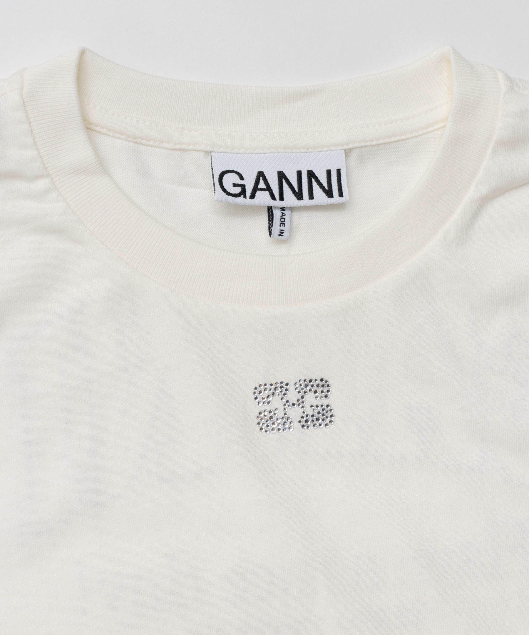 【GANNI】Basic Jersey Rhinestone Relaxed T-shirt