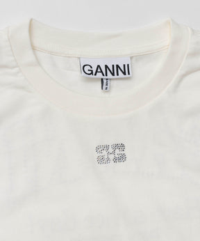 【GANNI】Basic Jersey Rhinestone Relaxed T-shirt