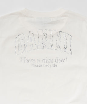 【GANNI】Basic Jersey Rhinestone Relaxed T-shirt