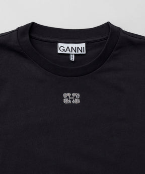 【GANNI】Basic Jersey Rhinestone Relaxed T-shirt