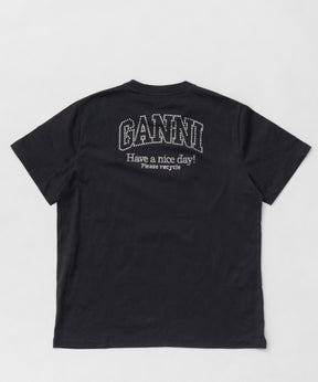 【GANNI】Basic Jersey Rhinestone Relaxed T-shirt