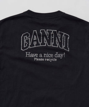 【GANNI】Basic Jersey Rhinestone Relaxed T-shirt