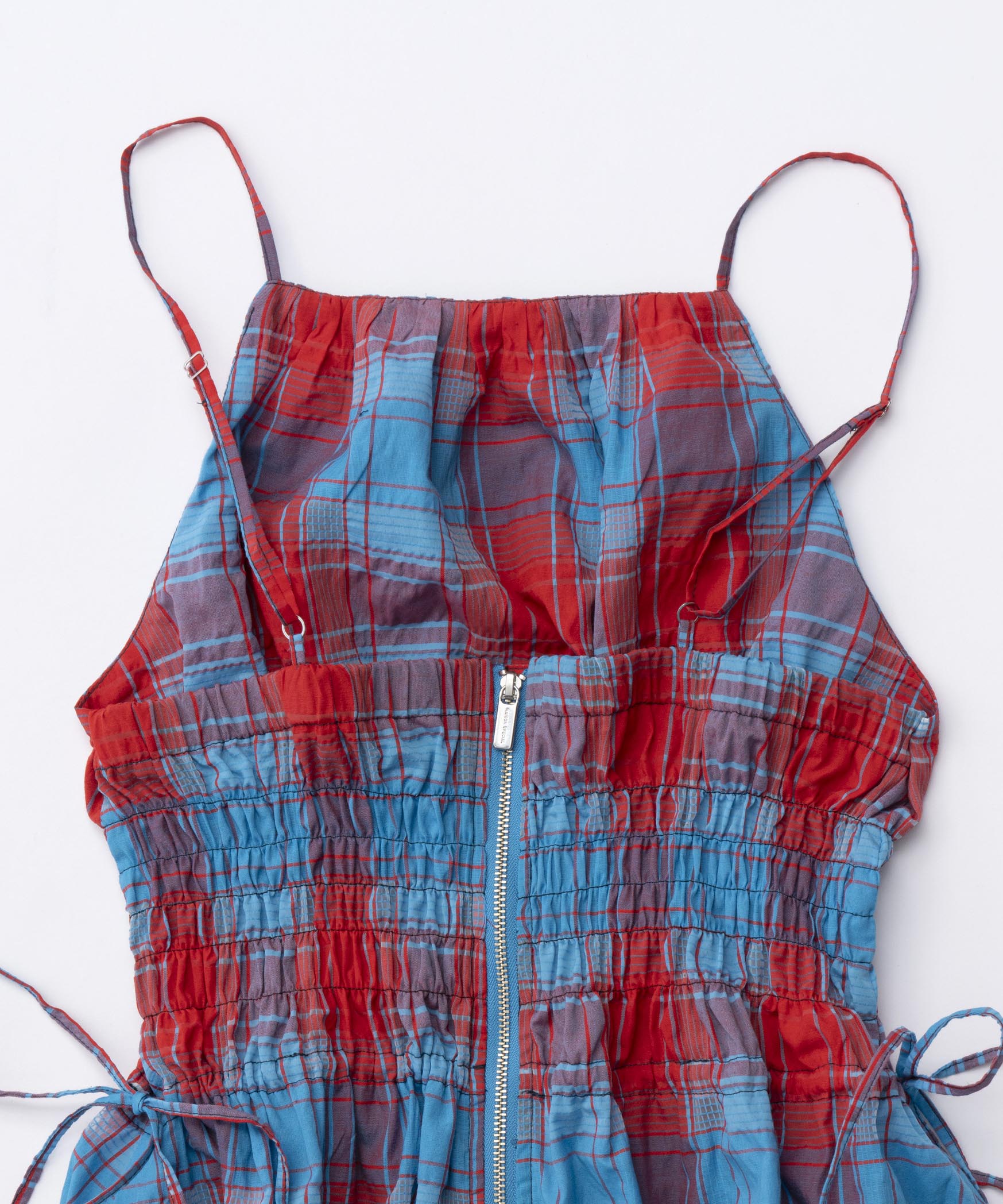 Checked Shirring Bustier