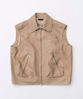 Washed Vegan Leather Vest