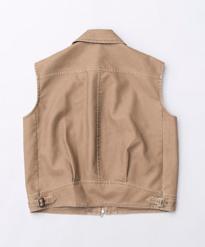 Washed Vegan Leather Vest