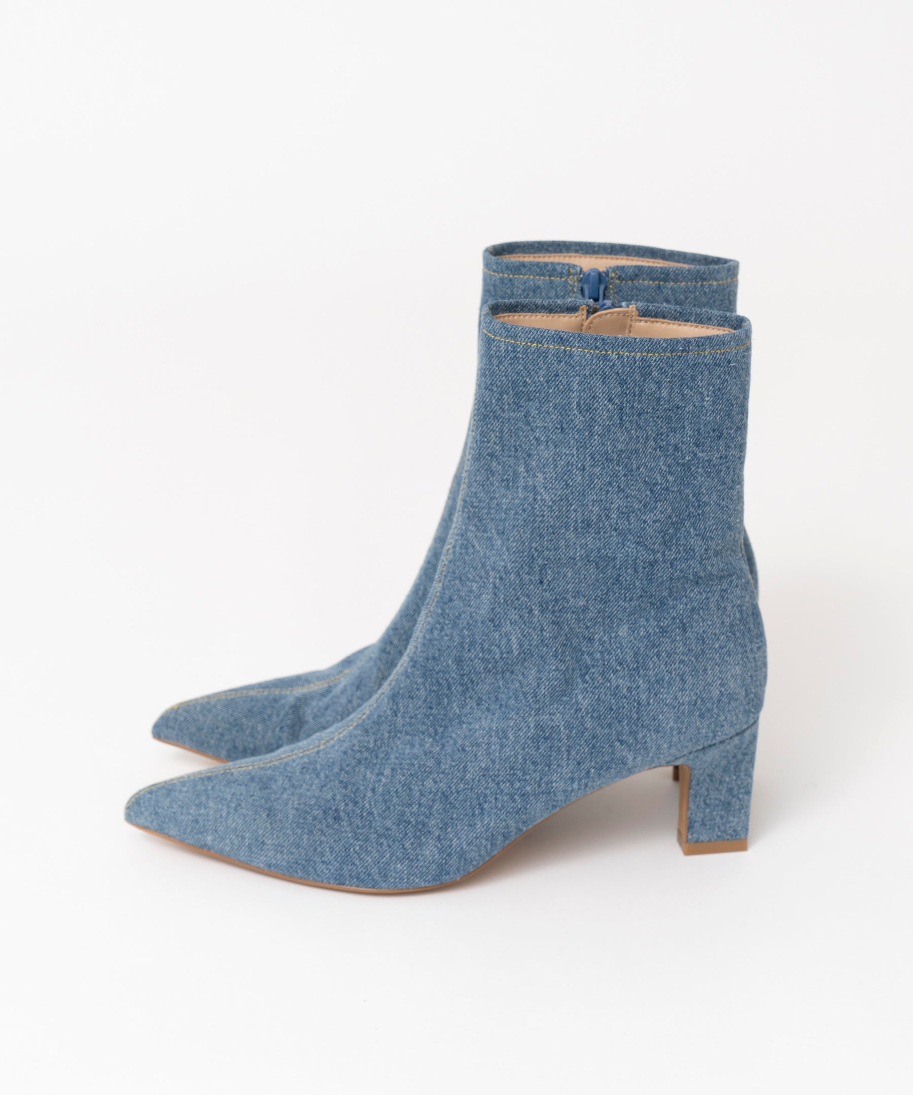 【SALE】Denim Pointed Short Boots