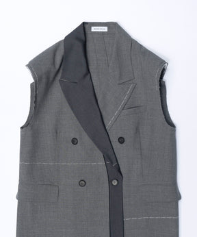 【SALE】Double Color Hand Stitched Gilet