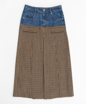 Tweed Layered Box Pleated Skirt