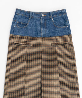 Tweed Layered Box Pleated Skirt