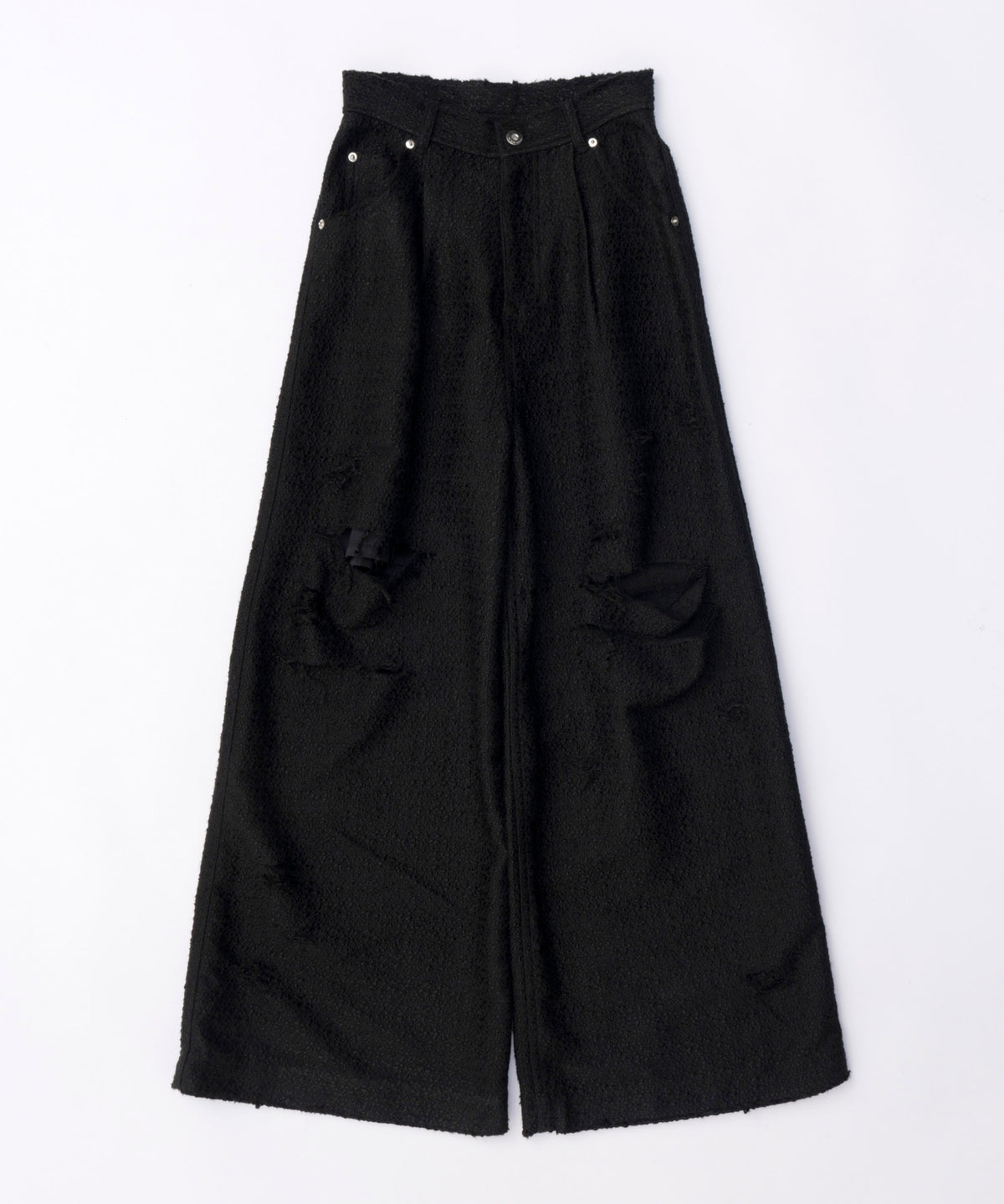 【SALE】Tweed Distressed Wide Pants