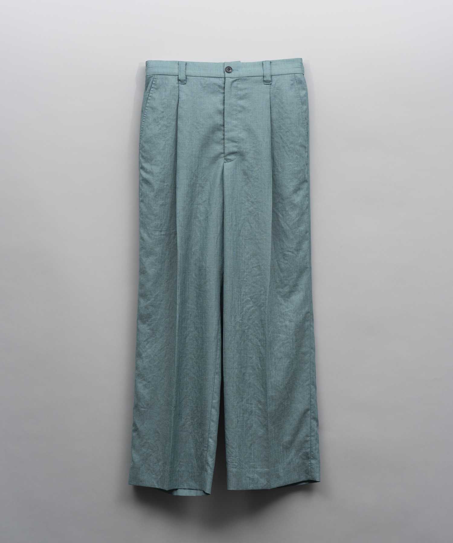 Calendering Triacetate One-Tuck Wide Pants