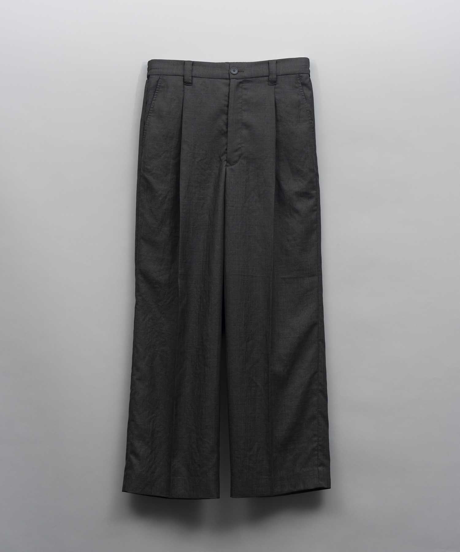 Calendering Triacetate One-Tuck Wide Pants