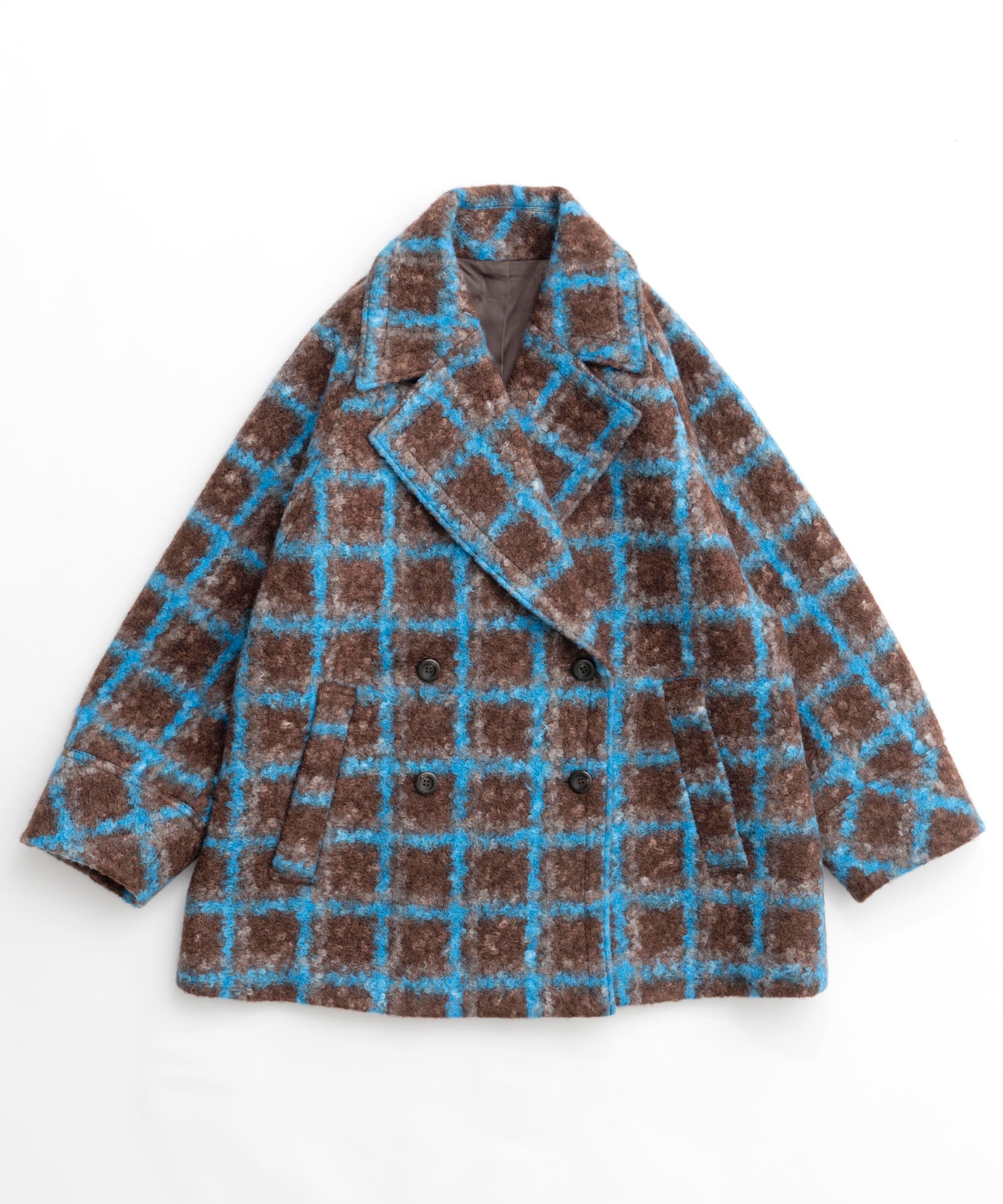 Checkered Over Silhouette Middle Coat