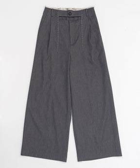 Front Cut Stitch Wide Pants