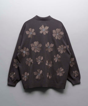 Prime-Over Flower Embroidery Long Sleeve Knit Shirt