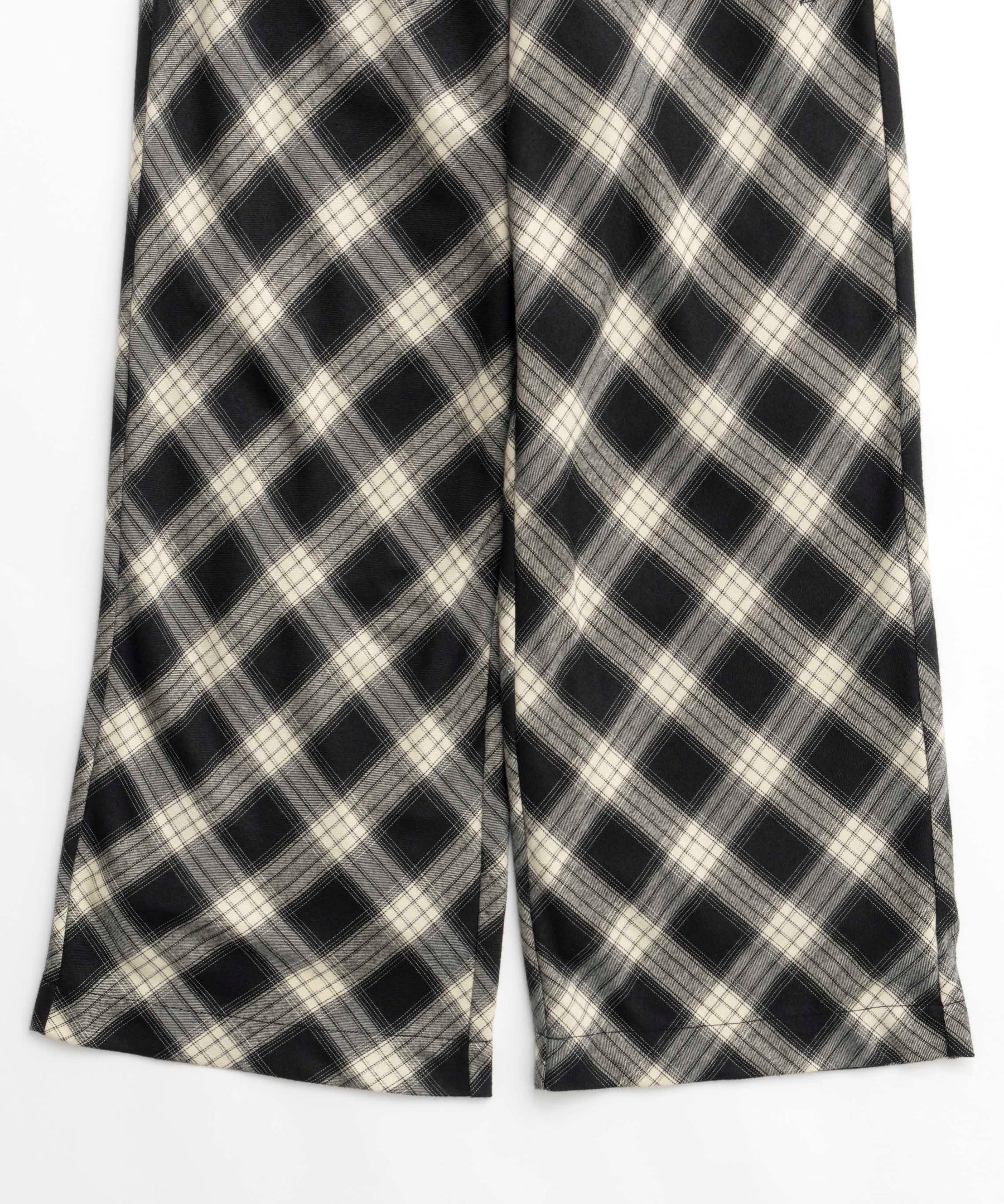 Random Checkered Easy Wide Pants