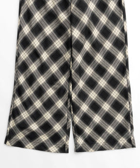 Random Checkered Easy Wide Pants