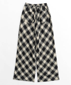 Random Checkered Easy Wide Pants