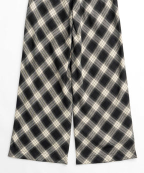 Random Checkered Easy Wide Pants