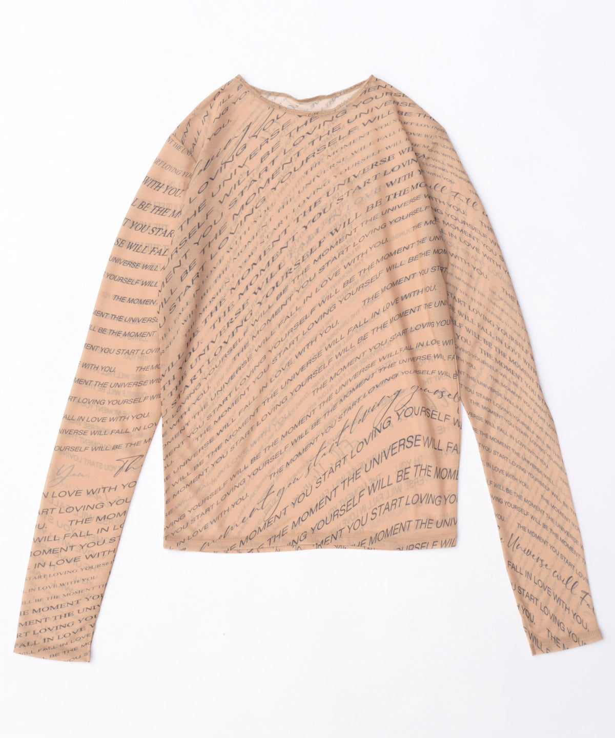 【SALE】Lettering Print Sheer Tops