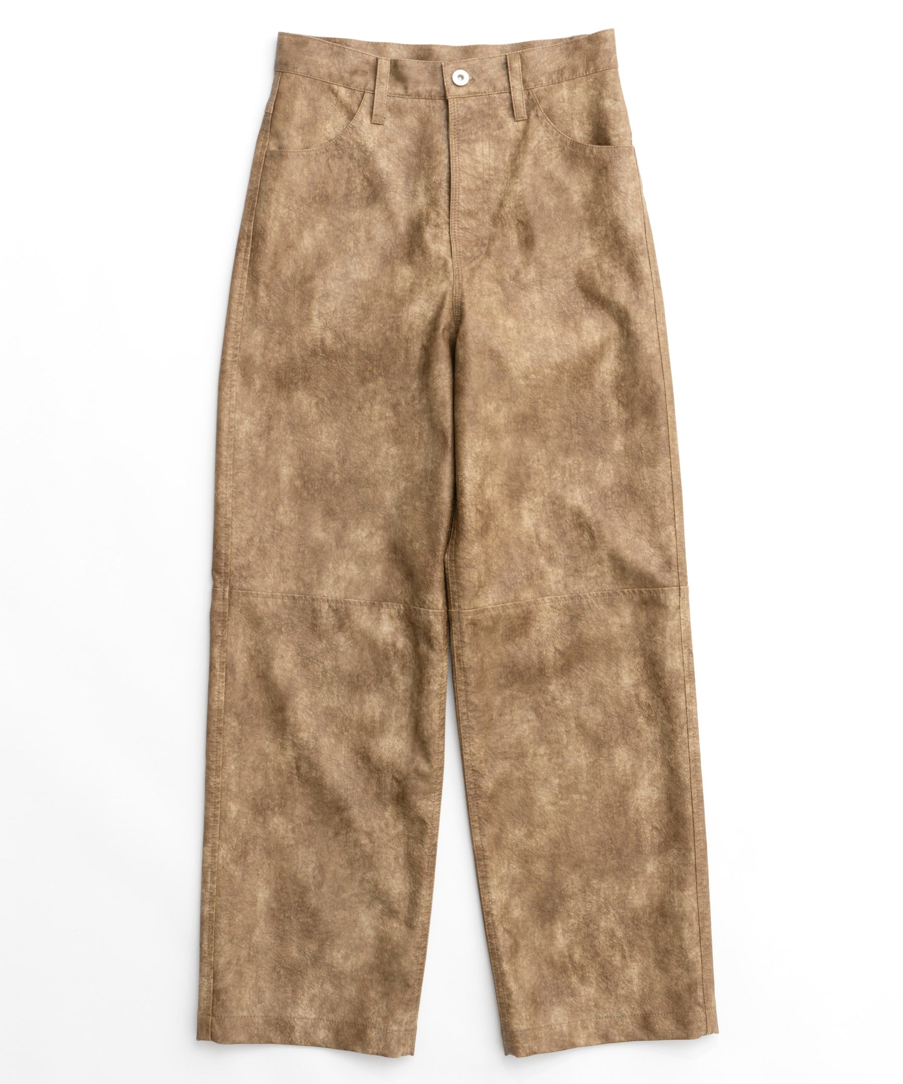 Vegan Leather Wide Straight Pants