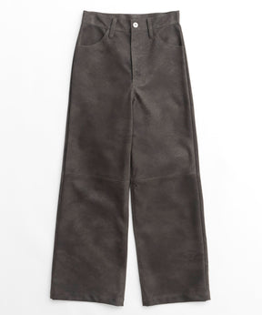 Vegan Leather Wide Straight Pants