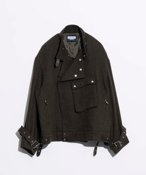 Motor-Cycle Prime-Over Wool Belted Jacket