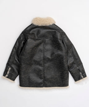 Reversible Vegan Leather Mouton Blouson