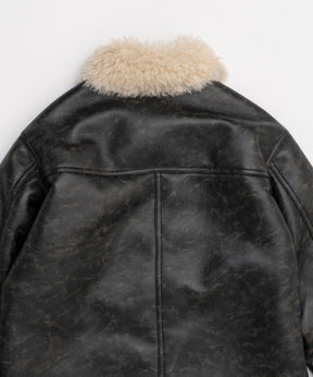 Reversible Vegan Leather Mouton Blouson