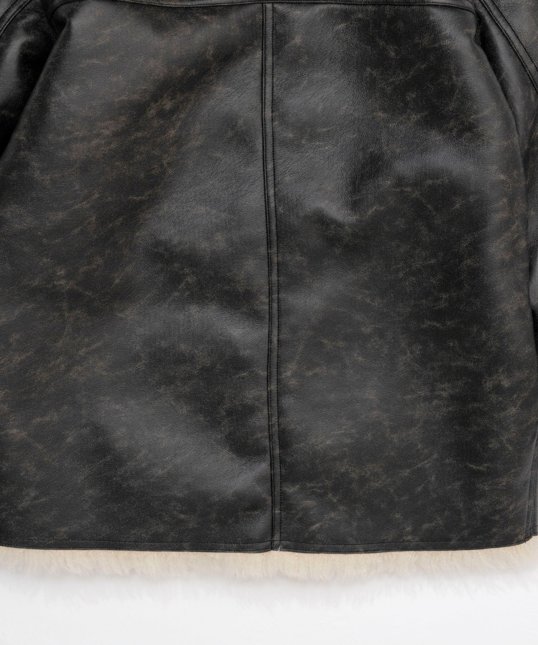 Reversible Vegan Leather Mouton Blouson